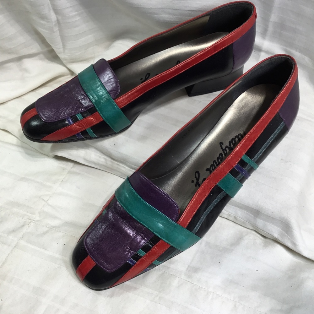 Margaret J colorful leather loafers, size 6M, 1” heel